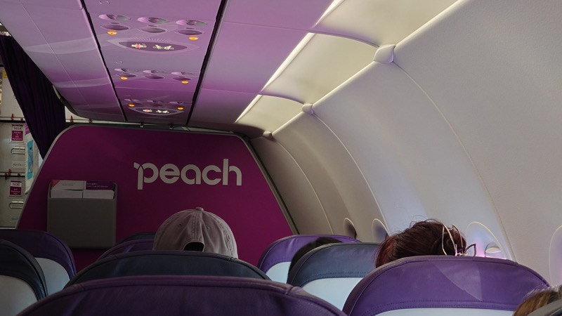 ピーチ航空の機内の様子（帰路）